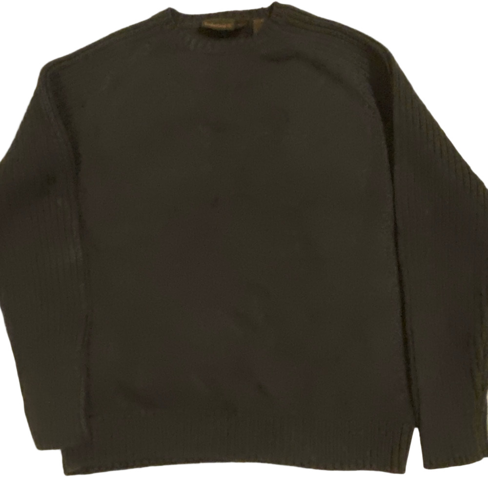 Timberland Mens XL 100% Cotton Ribbed Crewneck Sweater Dark Gray